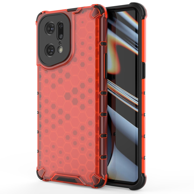 HONEYCOMB Védőburkolat Oppo Find X5 Pro piros akciós termékkép 1
