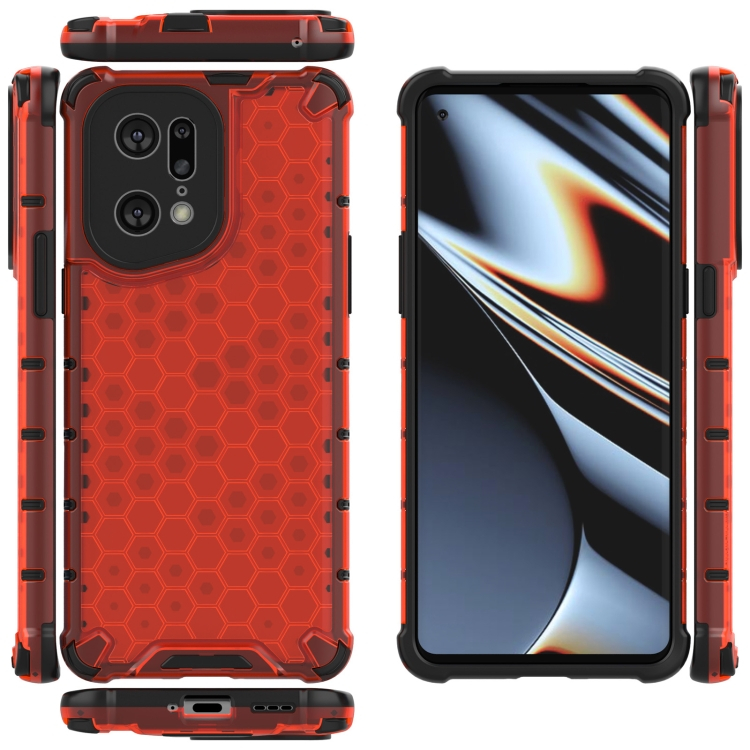 HONEYCOMB Védőburkolat Oppo Find X5 Pro piros termék 2. képe