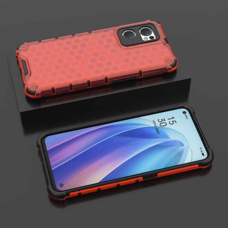 HONEYCOMB Védőburkolat Oppo Reno7 5G piros termék 2. képe