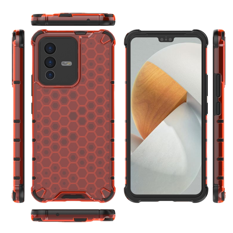 HONEYCOMB Védőburkolat Vivo V23 5G piros termék 2. képe