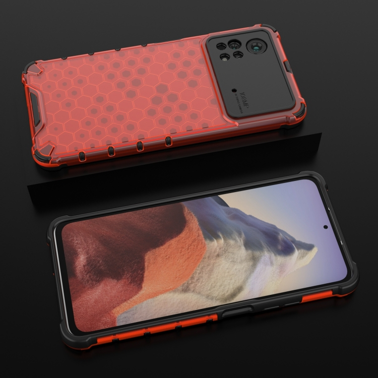 HONEYCOMB Védőburkolat Xiaomi Poco X4 Pro 5G piros termék 2. képe