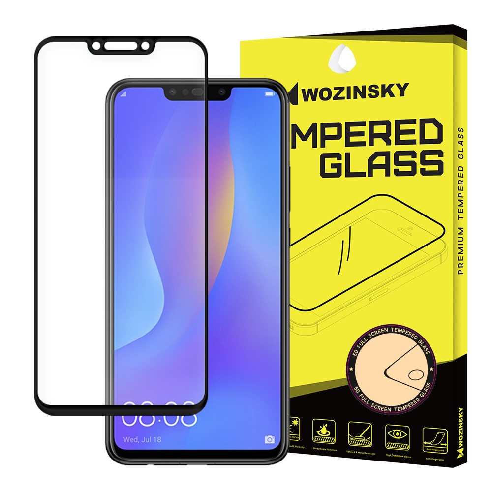 3D Edzett üveg Huawei Nova 3i (P Smart Plus ) fekete akciós termékkép 1