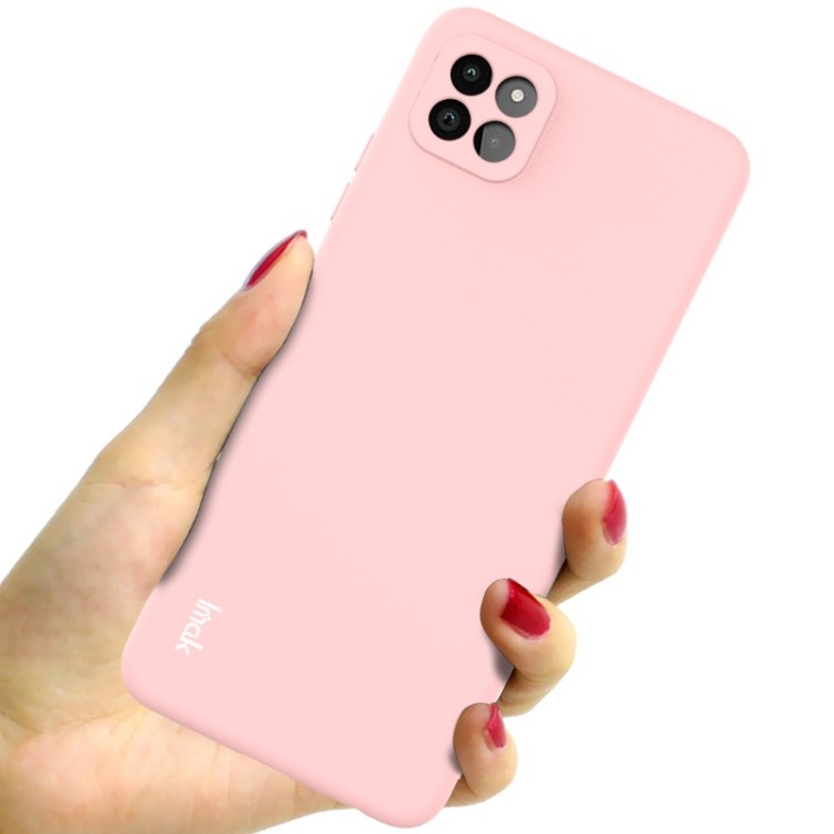 IMAK RUBBER Gumi borítás Samsung Galaxy A22 5G rózsaszín termék 2. képe