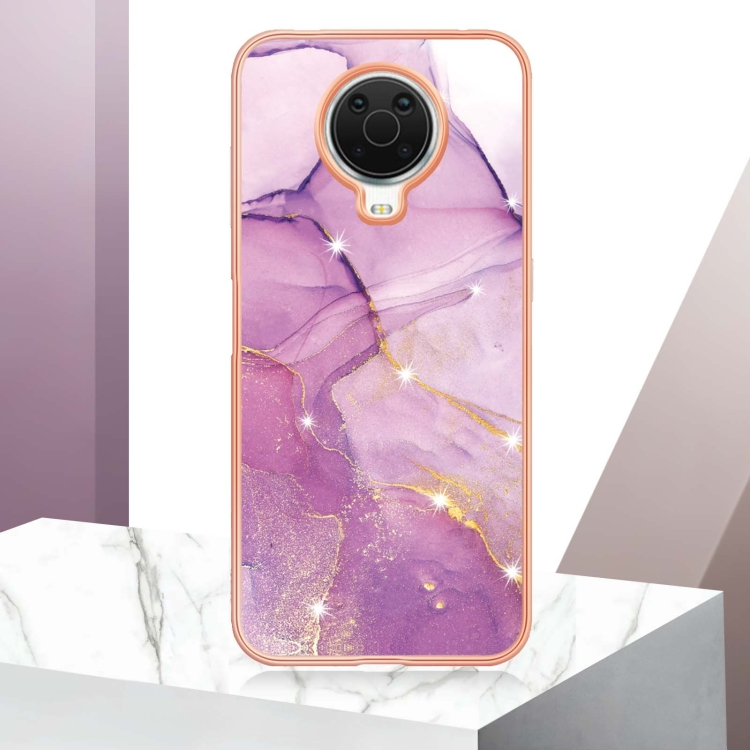 IMD MARBLE Védőburkolat Nokia G10 / G20 PURPLE termék 2. képe