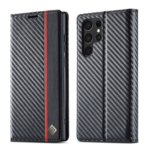 IMEEKE CARBON pénztárcavédő Samsung Galaxy S22 Ultra 5G fekete akciós termékkép 1