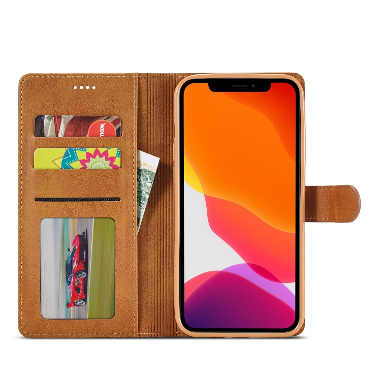 IMEEKE Wallet tok Apple iPhone 13 Pro világosbarna termék 2. képe