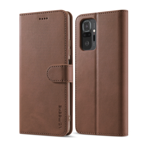 IMEEKE pénztárca huzat Xiaomi Redmi 10 / Redmi 10 2022 sötétbarna akciós termékkép 1