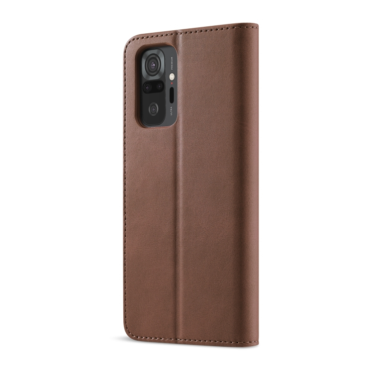 IMEEKE pénztárca huzat Xiaomi Redmi 10 / Redmi 10 2022 sötétbarna termék 2. képe