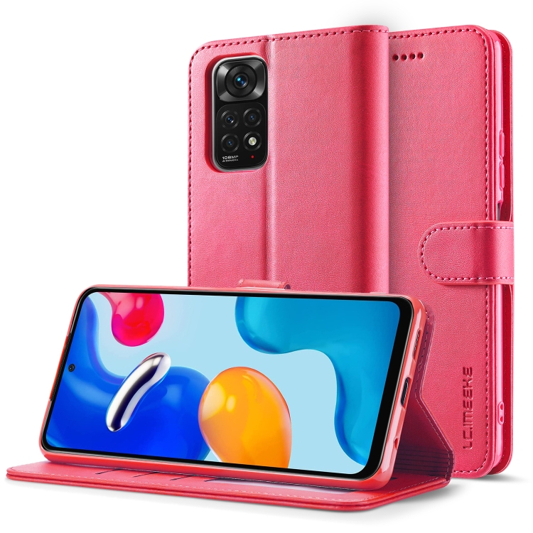 IMEEKE Wallet tok Xiaomi Redmi Note 11 Pro rózsaszín akciós termékkép 1