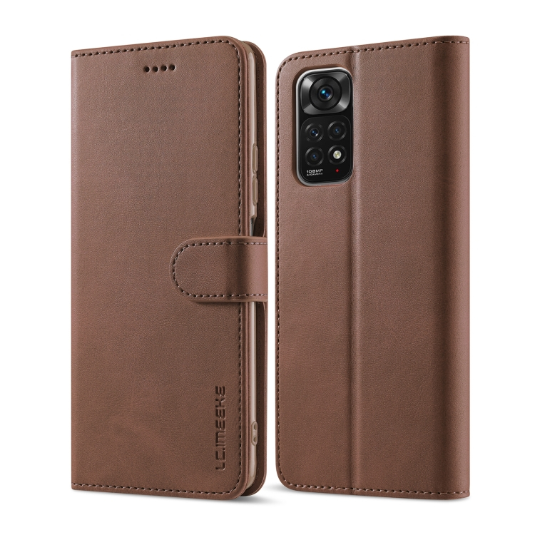 IMEEKE Wallet tok Xiaomi Redmi Note 11 Pro készülékhez sötétbarna termék 2. képe