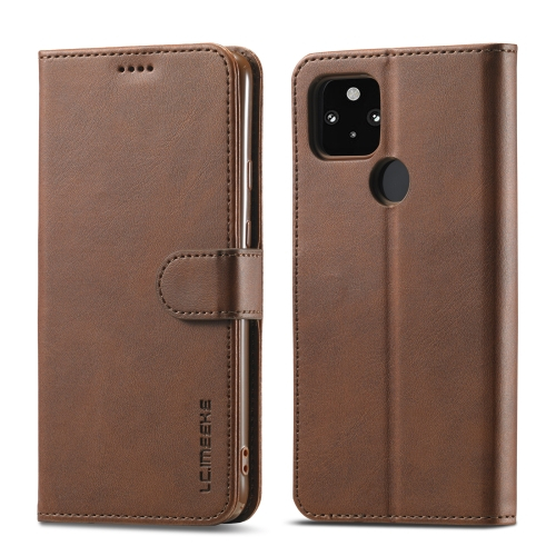 IMEEKE Pénztárcahuzat Realme C21 barna akciós termékkép 1