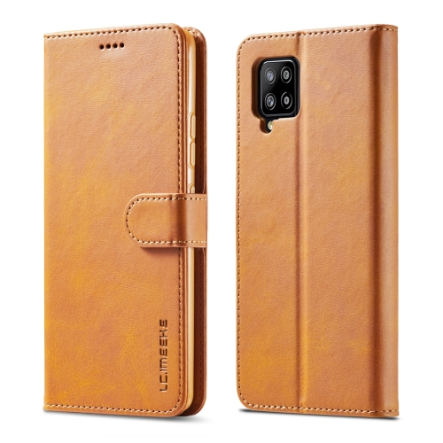 IMEEKE Wallet tok Samsung Galaxy A42 világosbarna akciós termékkép 1