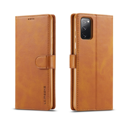 IMEEKE Wallet tok Samsung Galaxy M52 5G világosbarna akciós termékkép 1