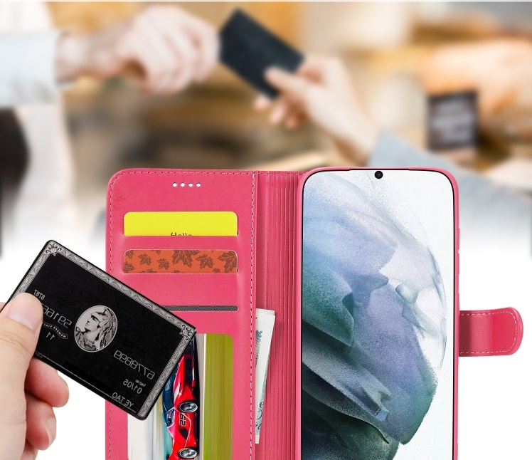 IMEEKE Wallet tok Samsung Galaxy S21 FE 5G rózsaszín termék 2. képe