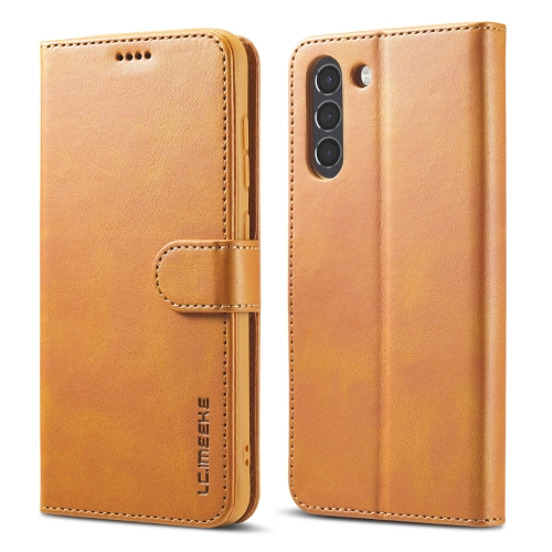 IMEEKE Wallet tok Samsung Galaxy S21 FE 5G világosbarna akciós termékkép 1