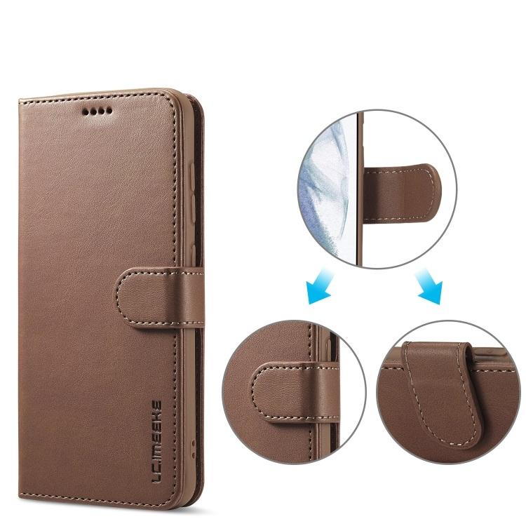 IMEEKE Wallet tok Samsung Galaxy S21 FE 5G sötétbarna termék 2. képe