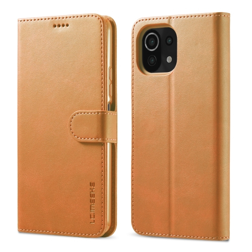 IMEEKE pénztárca huzat Xiaomi Mi 11 világosbarna akciós termékkép 1