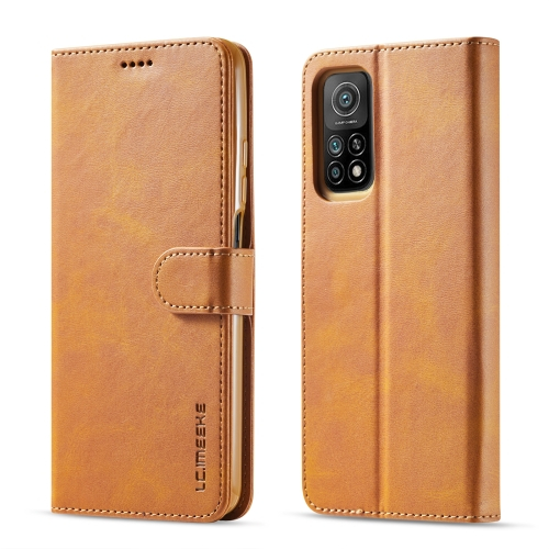 IMEEKE Wallet fedelet Xiaomi Redmi Note 10 5G / Poco M3 Pro világosbarna akciós termékkép 1