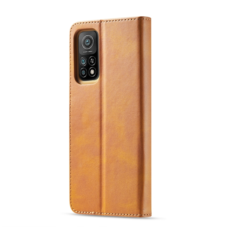 IMEEKE Wallet fedelet Xiaomi Redmi Note 10 5G / Poco M3 Pro világosbarna termék 2. képe