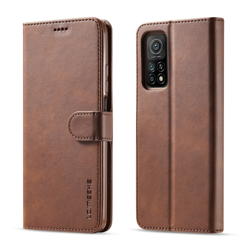 IMEEKE Wallet fedél Xiaomi Redmi Note 10 5G / Poco M3 Pro sötétbarna akciós termékkép 1