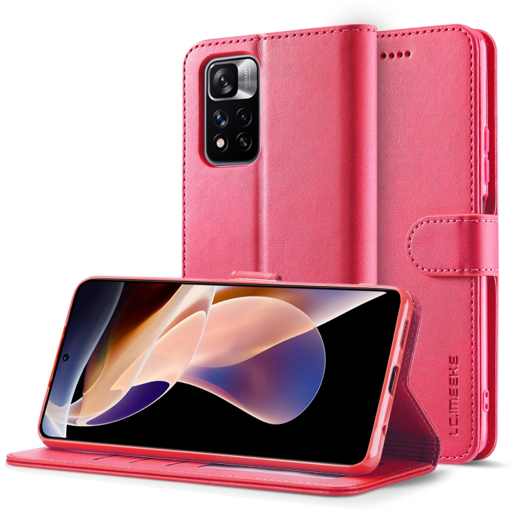 IMEEKE Wallet tok Xiaomi Redmi Note 11 Pro+ 5G rózsaszín akciós termékkép 1