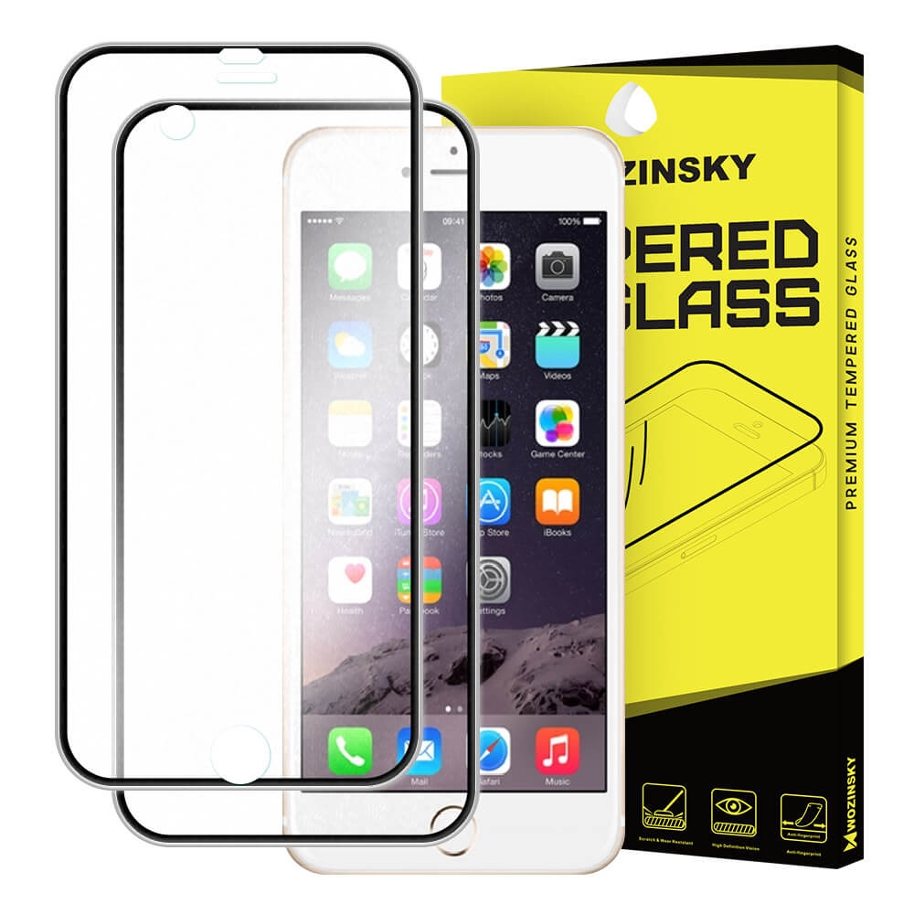 3D METALLIC edzett üveg előlap + hátlap Apple iPhone 6 / 6S fekete akciós termékkép 1