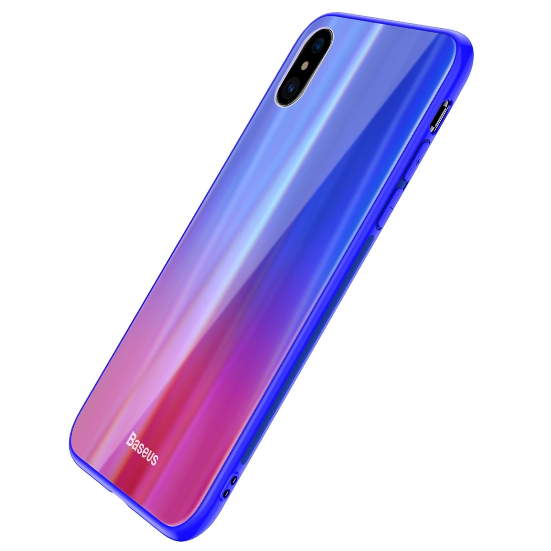 BASEUS LASER tok Apple iPhone X / XS kék / piros akciós termékkép 1