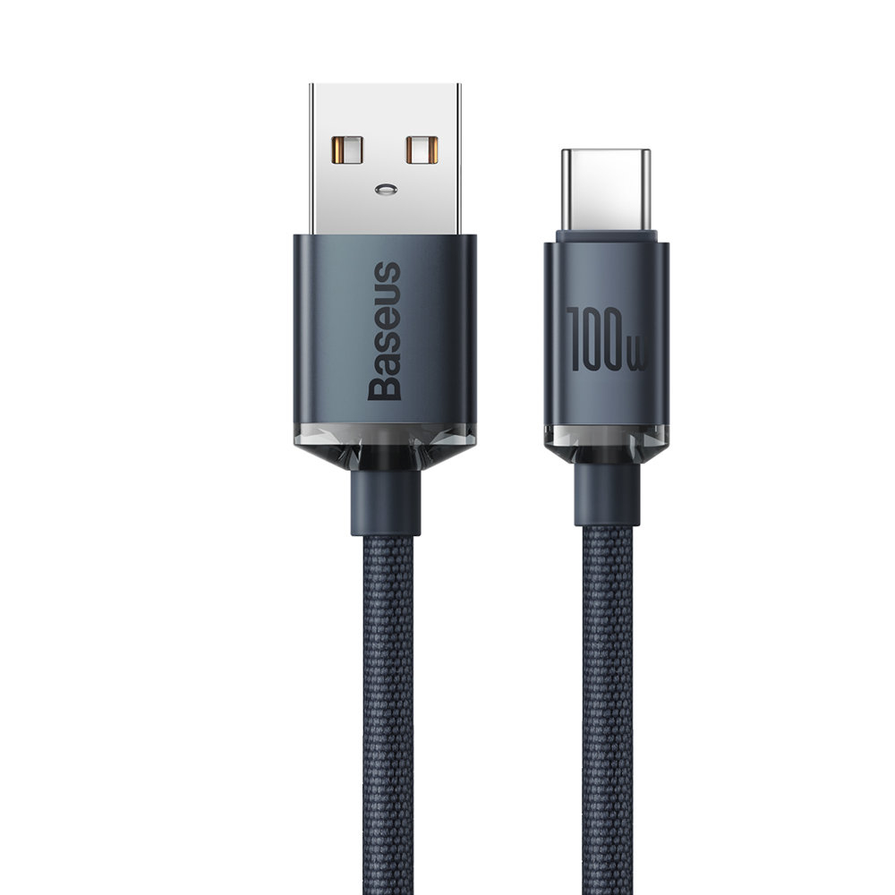 BASEUS CRYSTAL 100W USB adatkábel - USB Type-C 2m fekete termék 2. képe