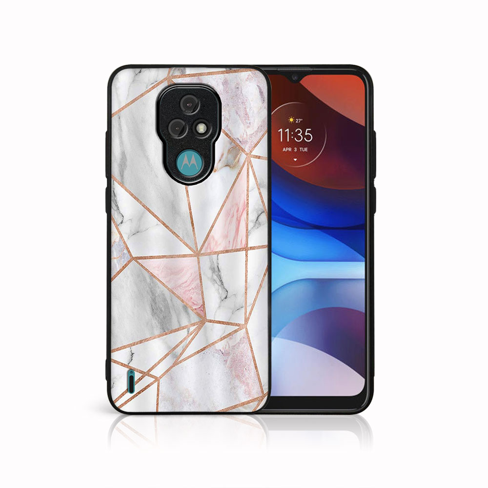 PROTEMIO MY ART Védőtok Motorola Moto E7 PINK MARBLE (143) akciós termékkép 1