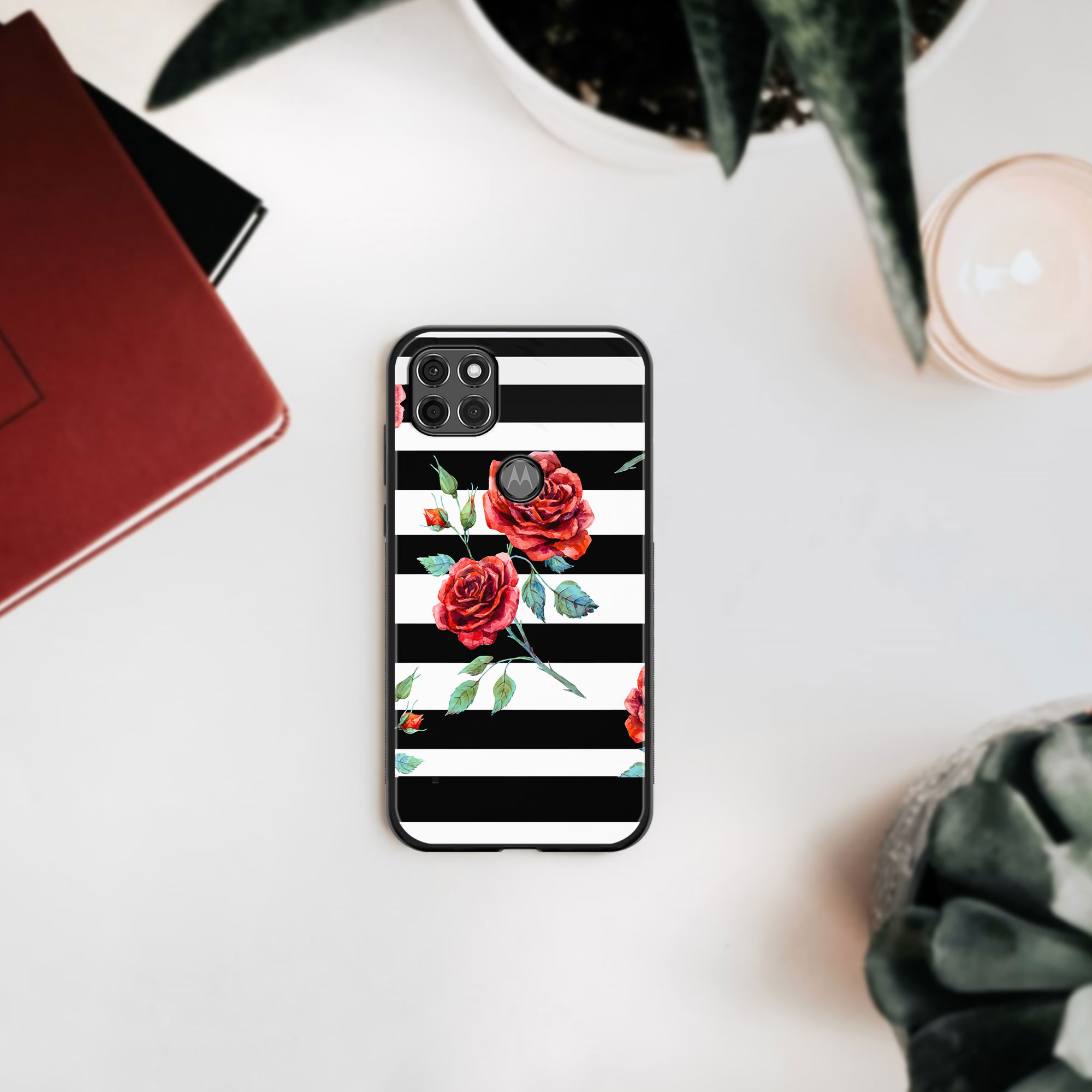 PROTEMIO MY ART szilikon burkolat Motorola Moto G9 Power BLACK - WHITE (034) termék 2. képe