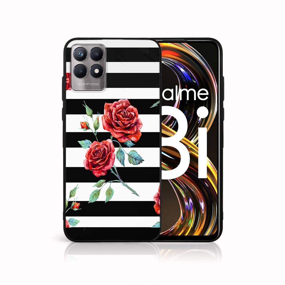 PROTEMIO MY ART szilikon tok Realme 8i BLACK - WHITE (034) akciós termékkép 1