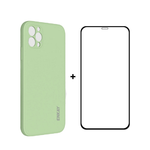 ENKAY tok + 3D üveg Apple iPhone 12 Pro Max világoszöld akciós termékkép 1