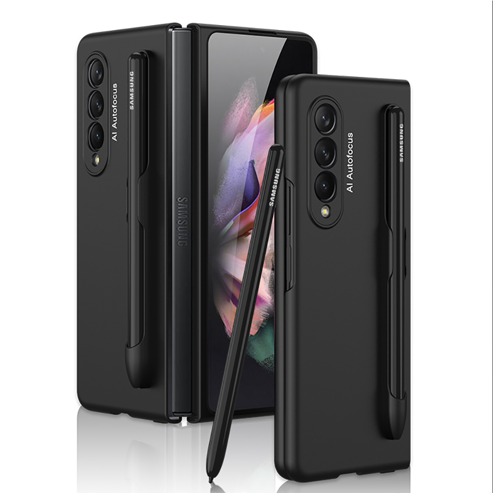 GKK PEN Műanyag borítás tolltartóval Samsung Galaxy Z Fold 3 5G fekete akciós termékkép 1