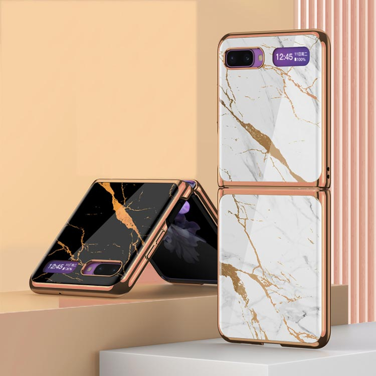 GKK GLASS védőburkolat Samsung Galaxy Z Flip WHITE MARBLE termék 2. képe