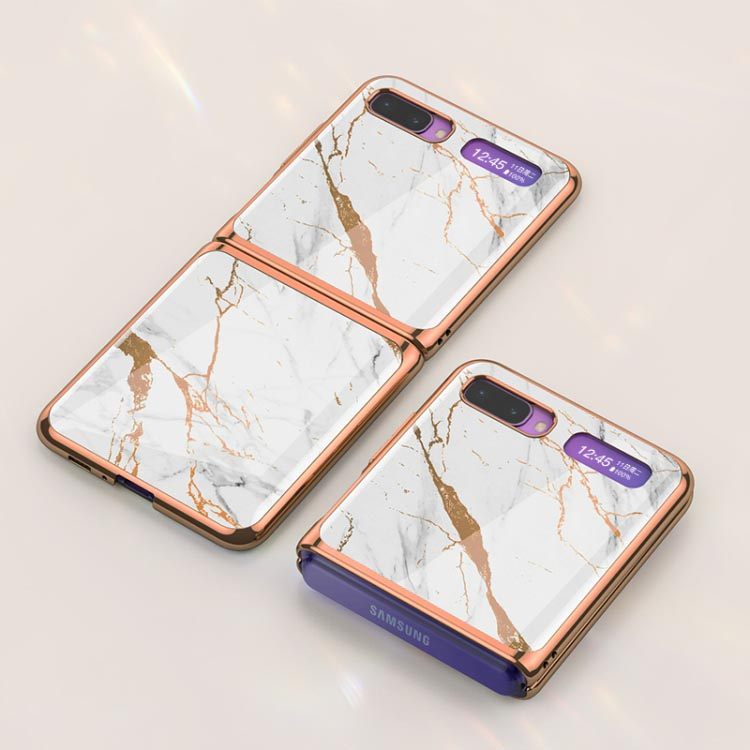 GKK GLASS védőburkolat Samsung Galaxy Z Flip WHITE MARBLE akciós termékkép 1