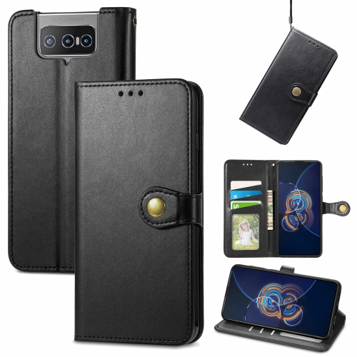 LEATHER BUCKLE Wallet esetben Asus Zenfone 8 Flip (ZS672KS) fekete termék 2. képe