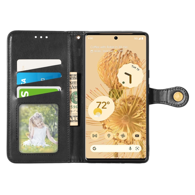 LEATHER BUCKLE Wallet Google Pixel 6 fekete termék 2. képe