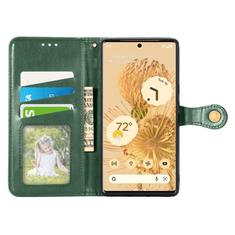 LEATHER BUCKLE Wallet Google Pixel 6 zöld termék 2. képe