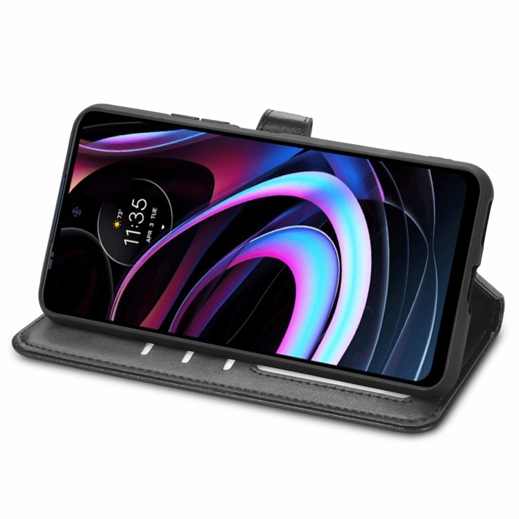 LEATHER BUCKLE pénztárca Motorola Edge 2021 fekete termék 2. képe
