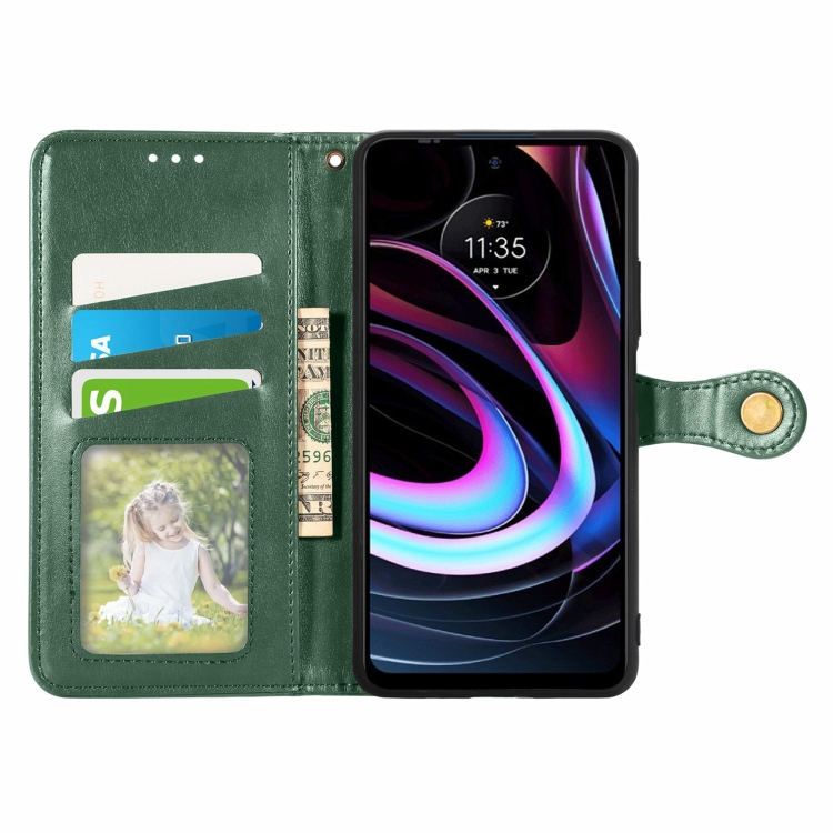 LEATHER BUCKLE Pénztárca Motorola Edge 2021 zöld termék 2. képe