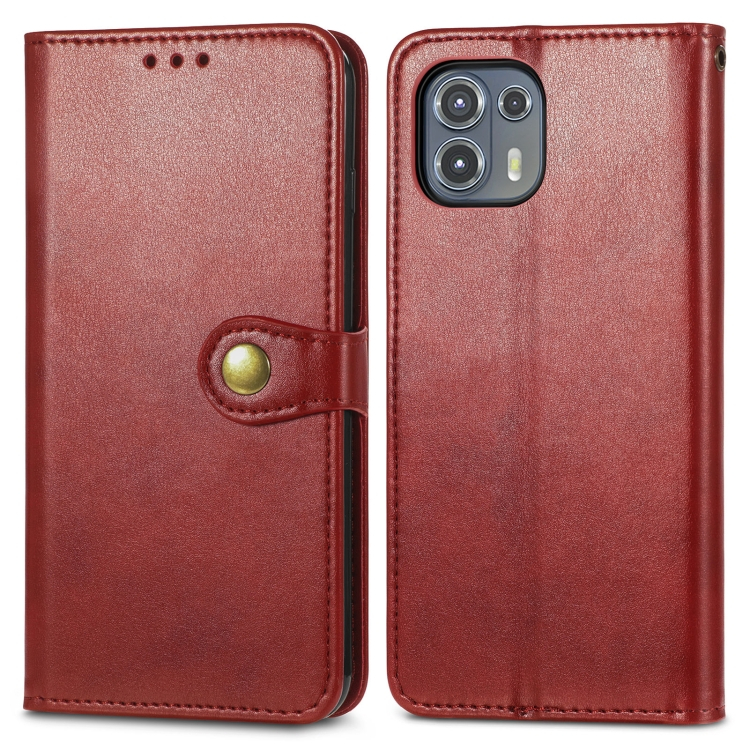 LEATHER BUCKLE Pénztárcahuzat Motorola Edge 20 Lite piros akciós termékkép 1