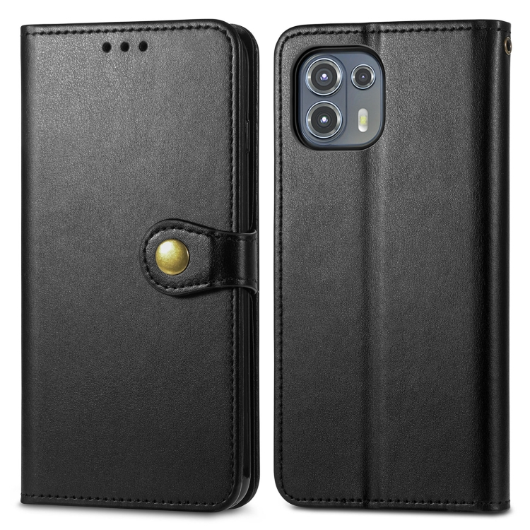LEATHER BUCKLE Pénztárca Motorola Edge 20 Lite fekete akciós termékkép 1