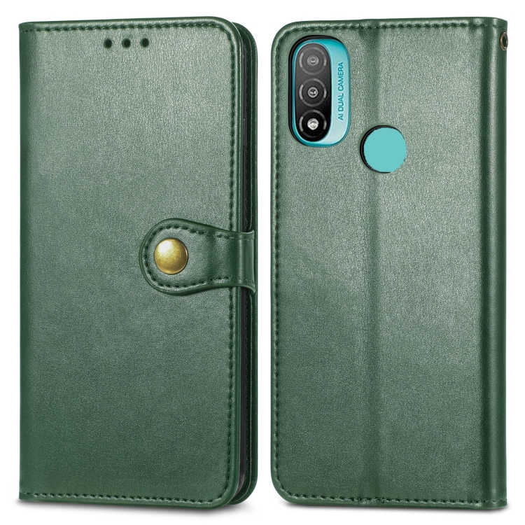 LEATHER BUCKLE Pénztárca Motorola Moto E20 zöld akciós termékkép 1