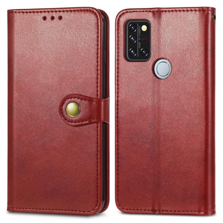 LEATHER BUCKLE Wallet Umidigi A9 Pro piros akciós termékkép 1