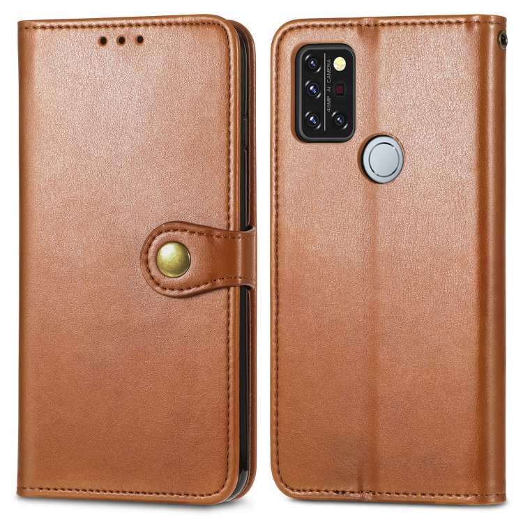 LEATHER BUCKLE Wallet Umidigi A9 Pro barna akciós termékkép 1