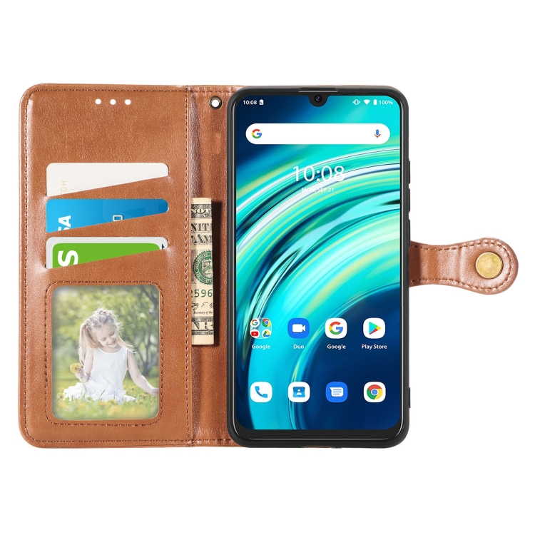 LEATHER BUCKLE Wallet Umidigi A9 Pro barna termék 2. képe
