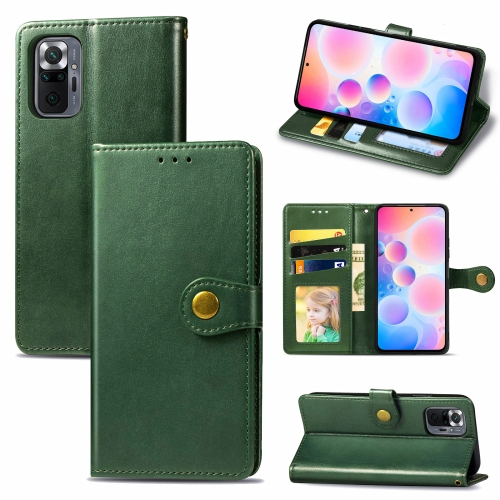 LEATHER BUCKLE Wallet Xiaomi Redmi Note 10 Pro zöld termék 2. képe