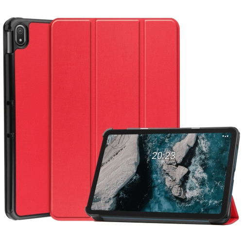 LEATHER Flip tok Nokia T20 piros akciós termékkép 1