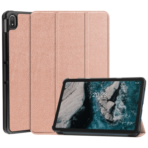 LEATHER Flip tok Nokia T20 rózsaszín akciós termékkép 1