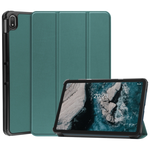 LEATHER Flip tok Nokia T20 zöld akciós termékkép 1
